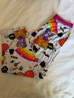 Care Bears Halloween Rainbow Pajama Pants - White with Pink Waistband